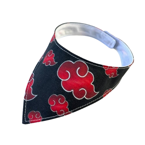 Black bandana with red cloud patterns cat scarf kerchief anime 