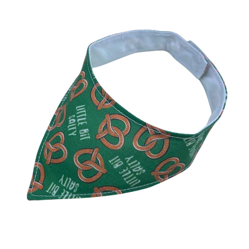 little bit salty pretzel green cat bandana scarf kerchief kawaii 