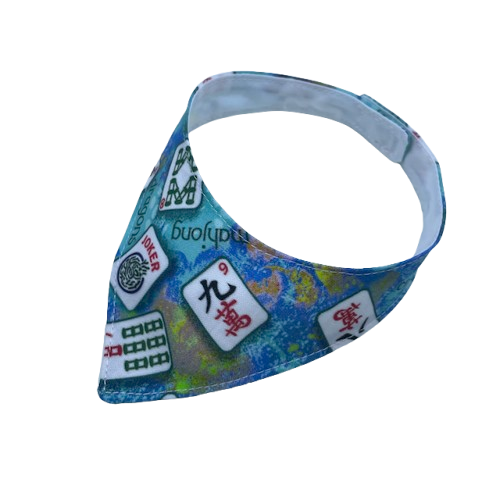 mahjong tiles blue green one seven eight nine bamboo cat bandana scarf kerchief