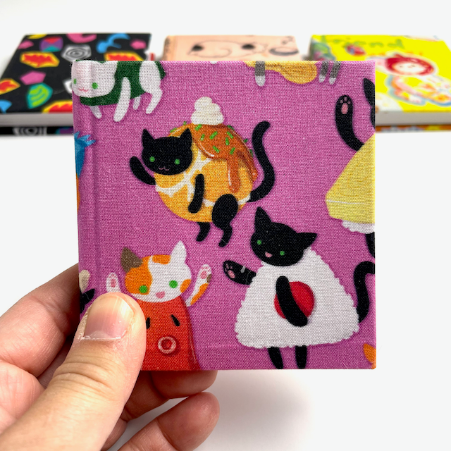 tiny small sketch book handmade drawing art journal paper crazy cats 